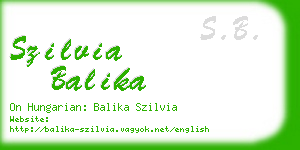 szilvia balika business card